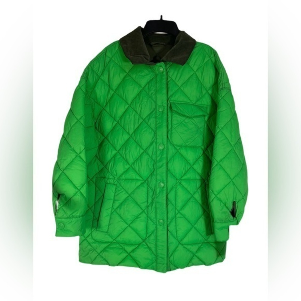 NEW Calvin Klein Women’s Reversible Quilted Barn Jacket Green Size XL NWT